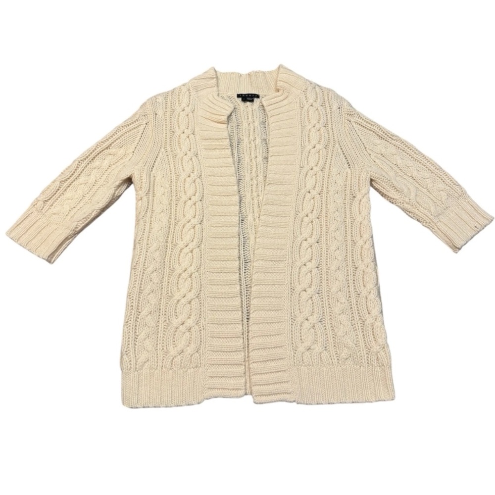 Theory Women's Cream Cashmere Cable Knit Cardigan
